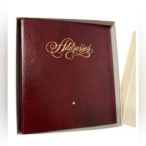 Vintage Hallmark Dark Red Burgandy Address Book Calendar Schedule Planner NEW